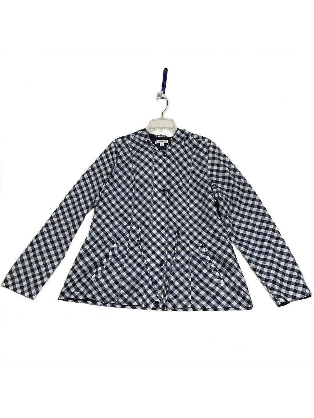 Kim Rogers XL Black and White Gingham Long Sleeve Jacket B34